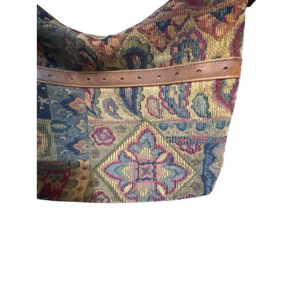 Vintage Dockers Tapestry Shoulder Bag With Leather Accents - Picture 2 of 6